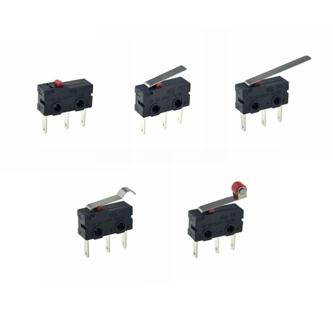 5Pcs Mini Micro Limit Switch NO NC SPDT 3 Pins 8mm Longer Terminals 5A 125V 250V 29mm Roller Arc lever Action Push Microswitches ► Photo 1/3