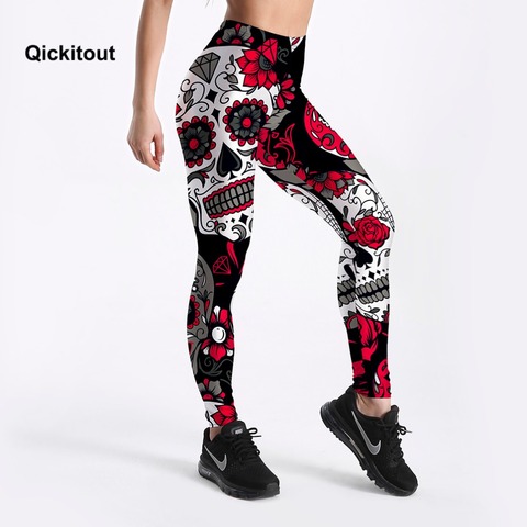 Qickitout Leggings Hot Sell Women's Skull&flower Black Leggings Digital Print  Pants Trousers Stretch Pants Plus Size - Price history & Review, AliExpress Seller - Qickitout Official Store