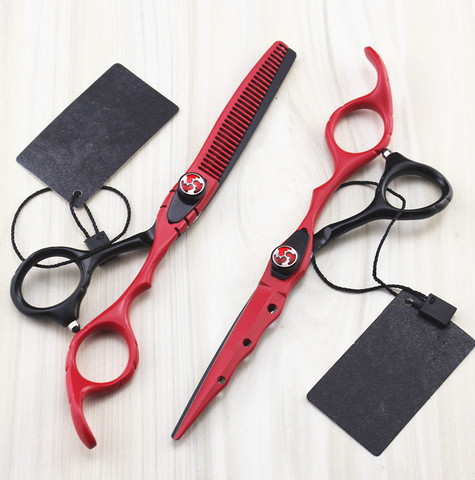 New professional 6.0 inch hairdressing scissors Cutting & Thinning scissor shears forbici barber hair scissors set Free Shipping ► Photo 1/6