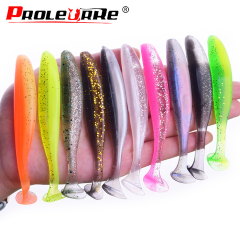 Proleurre Shad Worm Soft Bait 95mm 75mm 50mm T Tail Jigging Wobblers Fishing Lure Tackle Bass Pike Aritificial Silicone Swimbait ► Photo 1/6