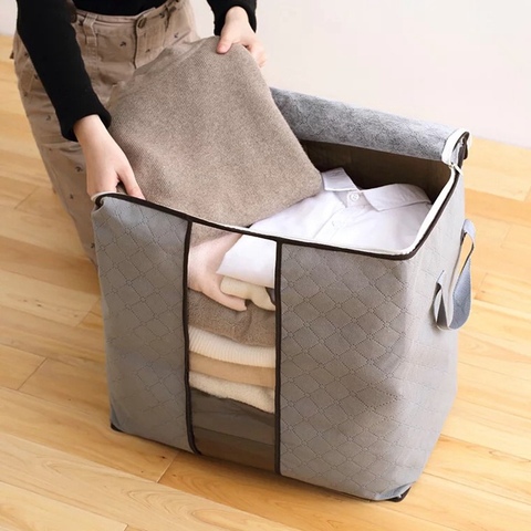 Bamboo Charcoal Clothes Storage Bag Portable Container Storage Case Moisture-proof Quilt Bag Underwear Bags Sundries Organizer ► Photo 1/6