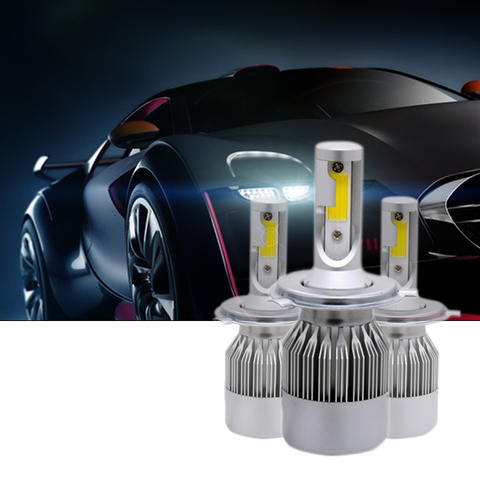 2Pcs/Pair H1 H3 H7 H11 9005 HB3 9006 HB4 Hight Bright COB C6 Car LED Headlight H4 H13 9004/9007 Hi/Lo Beam  Headlamp ► Photo 1/6