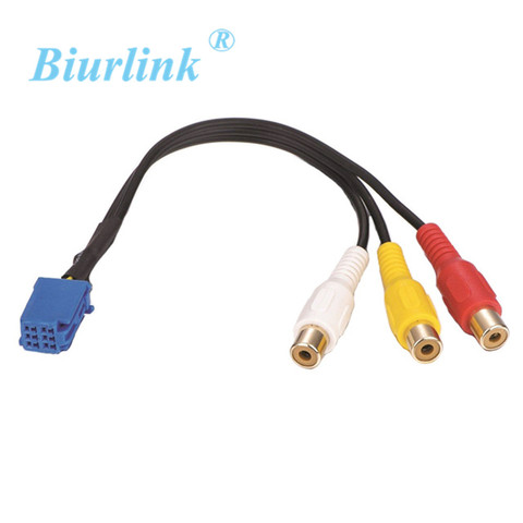 Line Out 3 Chinch Kabel RCA Cable Adapter For Toyota Headunit 6 Pin Blue AV Port 3040 ► Photo 1/4