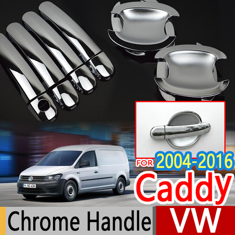 For VW Caddy 2004-2016 2K Chrome Door Handle Covers Trim Set Volkswagen Car Accessories Car Styling 2005 2008 2010 2015 TDI TSI ► Photo 1/6