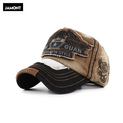 JAMONT Hot Retro Washed Baseball Cap Fitted Cap Snapback Hat For Men Bone Women Gorras Casual Casquette Letter Black Cap ► Photo 1/6