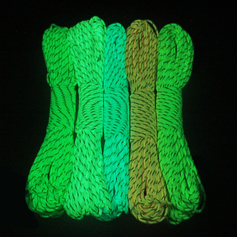 CAMPINGSKY Glow In the Dark Reflective Paracord 9 Strands 5 colors available Survival Parachute Cord ► Photo 1/6