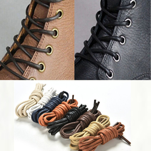 High Quality Shoelaces Waterproof Leather Shoes Laces Round Shape Fine Rope White Black Red Blue Purple Brown Shoelaces ► Photo 1/6