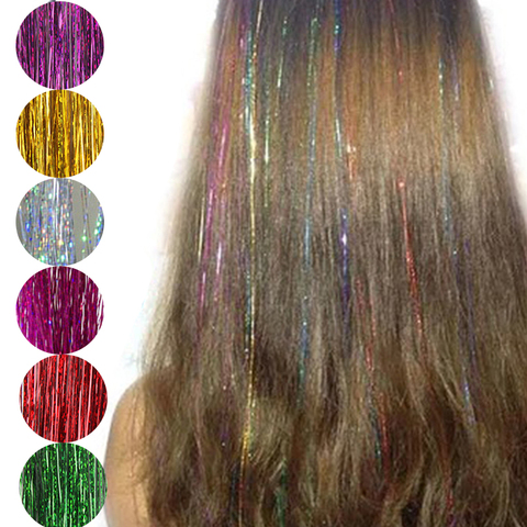 Hair Tinsel Strands Sparkly Hair Extensions Highlights Glitter