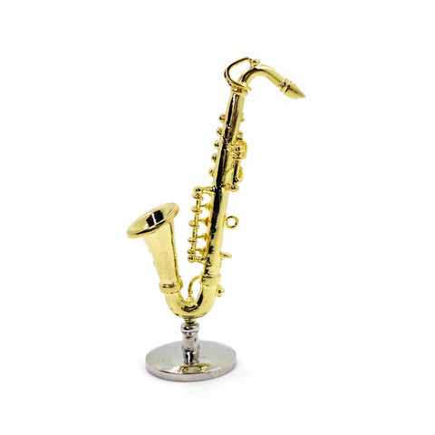 Fashion 1/6 Scale Dollhouse Figurines Miniatures Artificial Saxophone Craft \\US