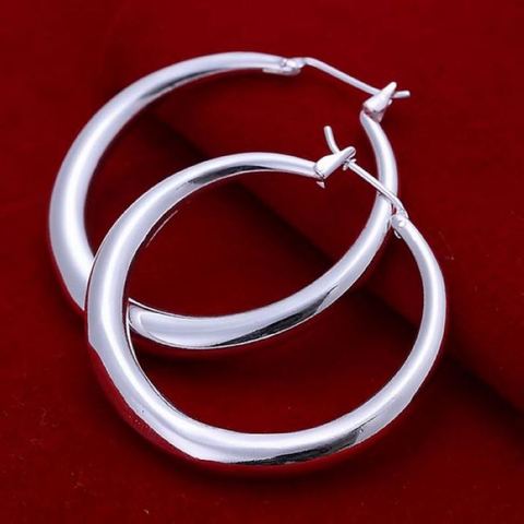 Hot fashion round circle beautiful lovely high quality silver color classic Earring Jewelry free shipping for women lady E020 ► Photo 1/4