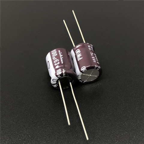 10pcs/100pcs 100uF 63V NICHICON PW Series 10x12.5mm Low Impedance Long Life 63V100uF Aluminum Electrolytic capacitor ► Photo 1/2