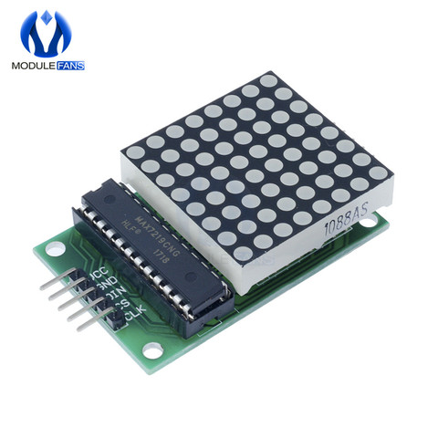 8x8 8*8 MAX7219 Dot Led Matrix Module MCU LED Display Control Module For Arduino 5V Interface Module Output Input Common Cathode ► Photo 1/6