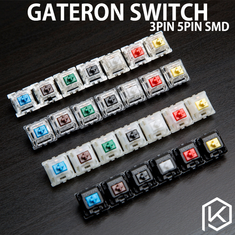 gateron switch 3pin 5pin smd  blue red black brown green clear yellow silent for custom mechnical keyboard xd64 xd60 eepw84 gh60 ► Photo 1/6