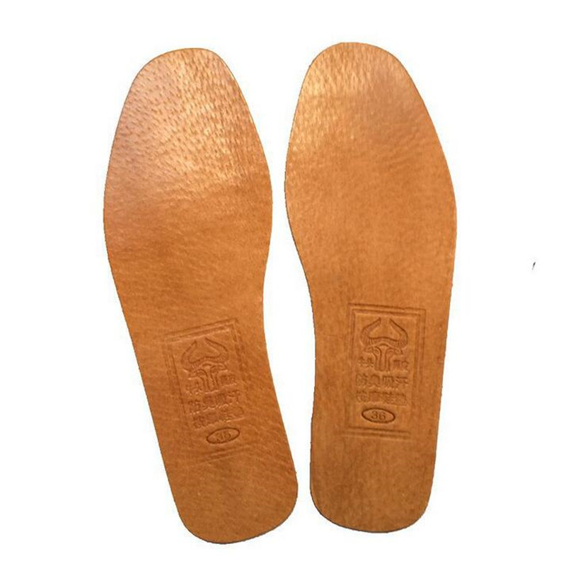 1Pair of Breathable Leather Insoles Deodorant Absorb Sweat Replacement Shoe-pad 
