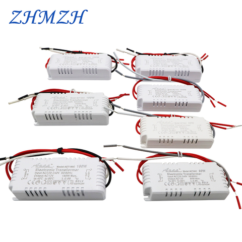 Dimmable 160W 180w 200w AC220V to AC12V Electronic Transformer For G4/G5.3 MR11/MR16 Quartz Lamp Halogen Lamp Crystal Lamp CE ► Photo 1/5
