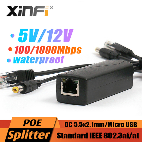 48V to 5V 3A rpi4 Active PoE Splitter 12V Waterproof Gigabit Micro USB Type C poe for Raspberry Pi 4 4B IEEE802.3af/at 100/1000M ► Photo 1/6