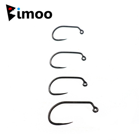 Bimoo 20pcs Fly Fishing Wet Fly Hook Barbless Fly Tying Jig Hook Black Nickle Fly Tying Material 5Sizes #10 #12 #14 #16 #18 ► Photo 1/6