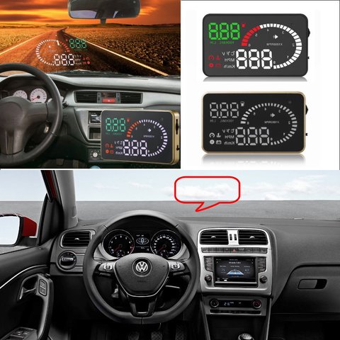 Liislee Car HUD Head Up Display For VW Polo Passat B5 B6 B7 Golf4 Golf7 Tiguan T5- Safe Screen Projector  / OBD II Connector ► Photo 1/1