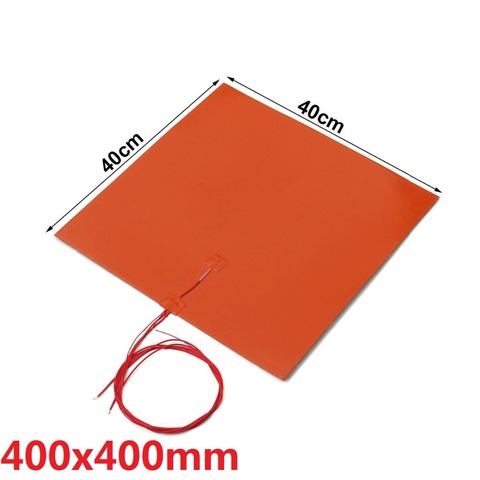 1400w 240V 400 x 400mm Silicone Heater Bed Heater Pad for 3D Printer Without Hole Heating Pad Orange 3D Printer Accessories ► Photo 1/2