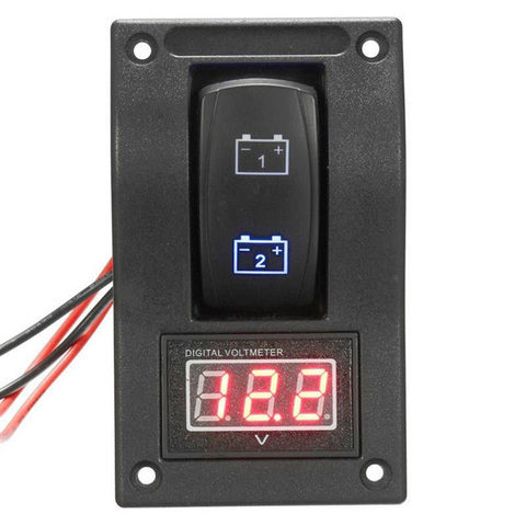 12-24V LED Dual Voltmeter Digital Test Panel Rocker Switch for Car Motorcycle Truck Marine Cockpits Caravan Trucks Boat Marine ► Photo 1/6