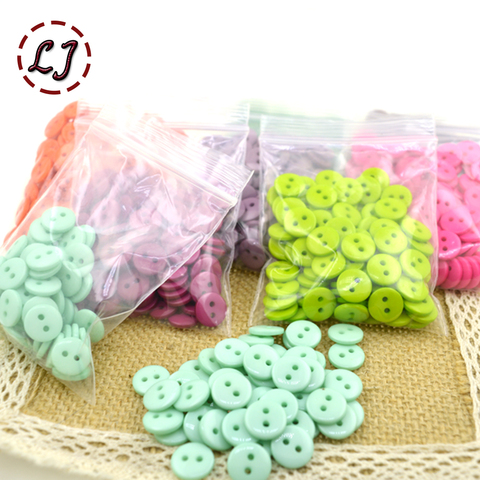 100pcs/lot Resin Sewing Button Round 2 Holes 10mm( 0.4in) Dia sew on button accessories handmade children button DIY ► Photo 1/5