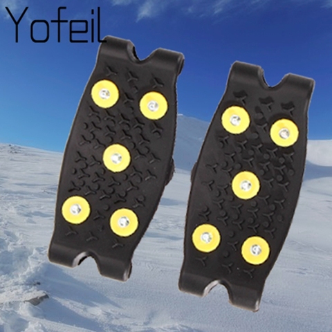 5 Studs Ice Spikes Climbing Equipment Ice Floes Cleats Crampons Outdoor Snow Climbing Antiskid Grips For Shoes Covers Crampons ► Photo 1/6