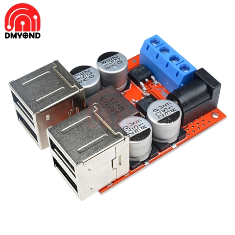DC-DC Auto Charging Board Car Power Supply 8V-35V 5V 8A Step Down Buck Converter Module 4 Port USB Output Mobile Charger ► Photo 1/6