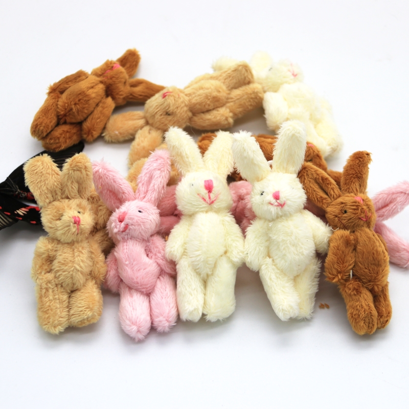 6cm 5PCS/Lot Mini Joint Bear Stuffed Plush Toys Cute Teddy Bears Chain Pendant 