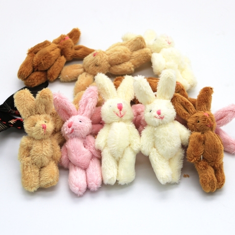 10PCS Mini 6CM Joint Rabbit Little Plush Stuffed TOY DOLL , Garment & Hair Accessories Decor Plush Toys Dolls ► Photo 1/6