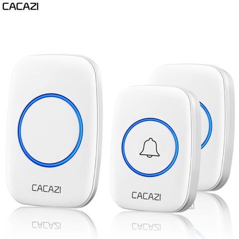 CACAZI Waterproof Wireless Doorbell 300M Remote Battery Button Home Call Ring Bell US EU UK Plug Receiver Wireless Calling Chime ► Photo 1/6