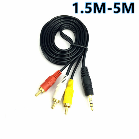 3.5mm Jack To 3 RCA Male Audio Video AV Cable AUX Stereo Cord 3RCA Standard Converter Wire for Speaker TV Box CD DVD Player ► Photo 1/2