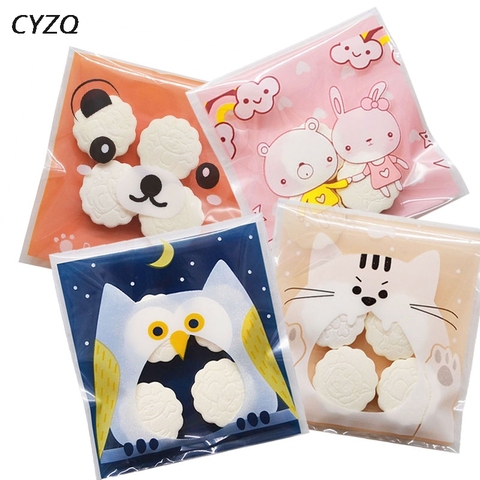 50/100pcs Cute Cartoon Gifts Bags Christmas Cookie Packaging Self-adhesive Plastic Bags For Biscuits Candy Food Cake Package ► Photo 1/6