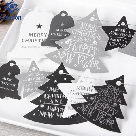 28Pcs Christmas Paper Tags Kraft Paper Card Tags Labels DIY Scrapbooking Crafts Hang Tags Christmas/Wedding Party Favors ► Photo 1/6