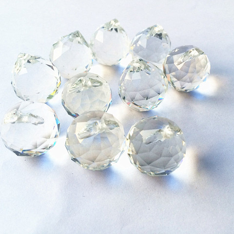 (Free Rings) 10pcs/lot 20mm Clear Faceted Balls K9 Crystal Chandelier Parts Prism Suncatcher Hanging Pendant Wedding Decoration ► Photo 1/4