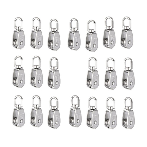 10Pcs 304 stainless steel M15 Pulley Steel Wire Pulley Swivel Hook Single Wheel Swivel Lifting Rope Pulley Block For Wire Rope ► Photo 1/6