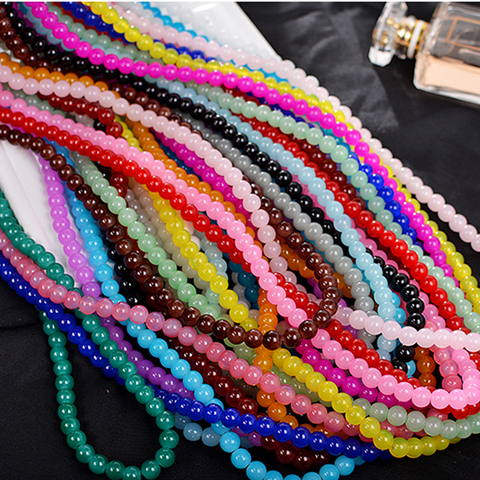 Mixed Color 8MM Smooth Round Crystal Glass Beads Loose Spacer