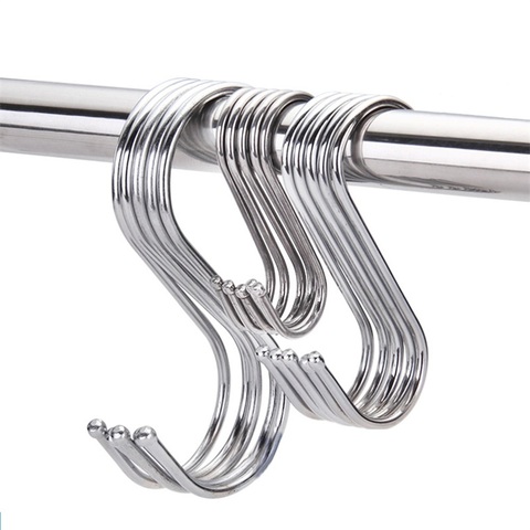 10pcs / Set Bathroom Metal S Type Kitchen Bedroom Hook up 304 Stainless Steel Load-Bearing ► Photo 1/6