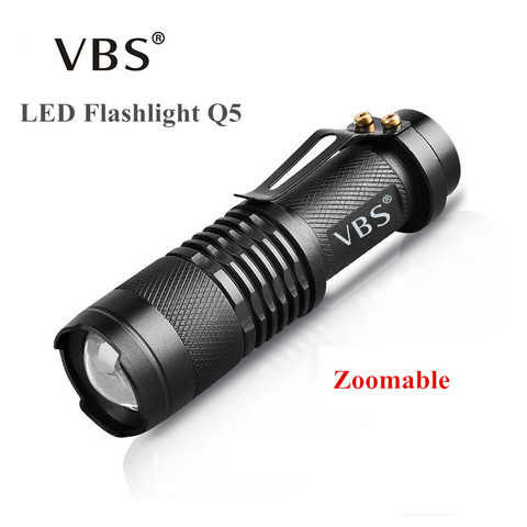 LED Flashlight Zoom Mini Tourch Led 7W 2000LM Waterproof 3 Modes Zoomable Tourche No Include AA 14500 battery Q5 Flashlight ► Photo 1/6