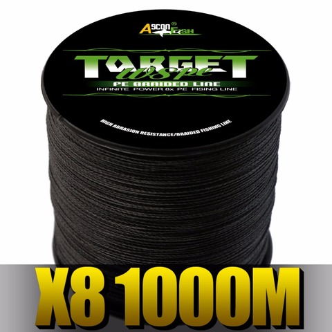 Ascon Fish 8 Strands Braided Fishing Line 1000m Super Strong 8 Braid Wire for Carp Fishing Multifilament Line 6-300LB Green ► Photo 1/5