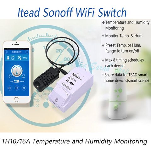 Sonoff TH 10A Smart Wifi Switch Monitoring Temperature Humidity Smart Switch Smart Home Switch Work With Alexa Google Home ► Photo 1/6