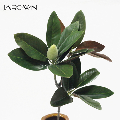 JAROWN Simulation Real Touch Magnolia Leaf Artificial 3 Branch Magnolia Flower Plant Wedding Decor Home Hotel Decorations ► Photo 1/6