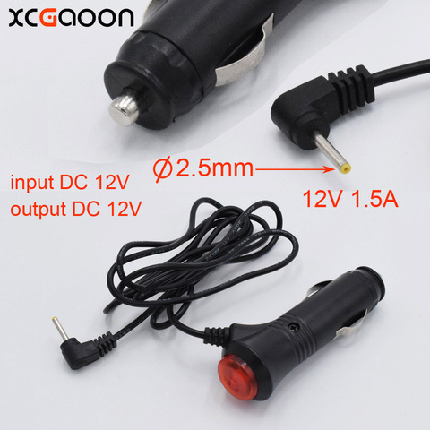 XCGaoon 1.2Meter ( 3.9ft ) 2.5mm port 12V 1.5A Car Charger Adapter for Car Radar Detector & GPS Input DC 12V ► Photo 1/6