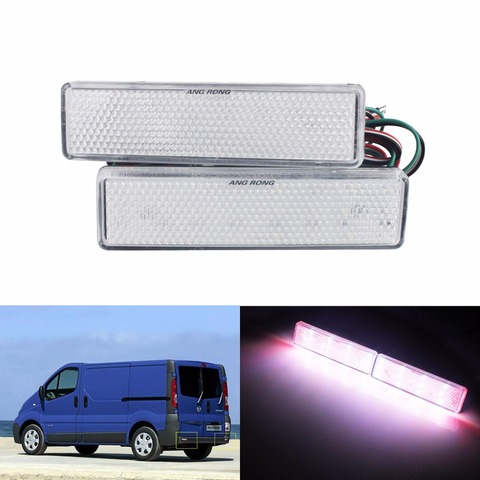 ANGRONG 2pcs LED Rear Bumper Reflector Light For Opel / Vauxhall Vivaro Movano A Clear Lens(CA328) ► Photo 1/6