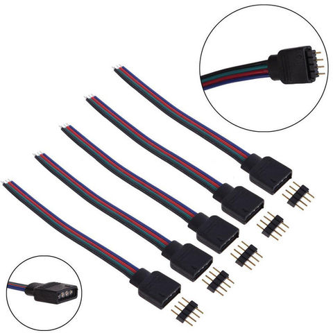 5pcs 4pin PCB board wire LED RGB Light Stripe 4 pin Female/male Connect Wire Cable For SMD 5050/3528 RGB LED Strip light ► Photo 1/5