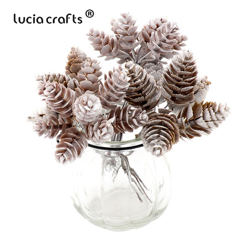 Lucia crafts 1Bunch/lot Pine Cones Bouquet for Christmas Decor Handmade Wreath Garland Floral Craft Artificial Plants A0801 ► Photo 1/4