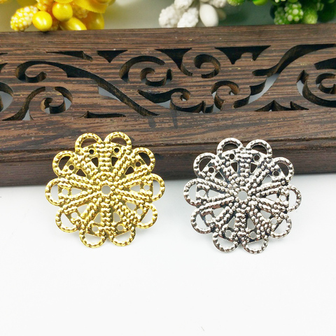 40pcs 22mm Filigree flower  Wraps Metal Charms For Embellishment Scrapbook DIY Jewelry Metal Craft  Wraps ► Photo 1/5