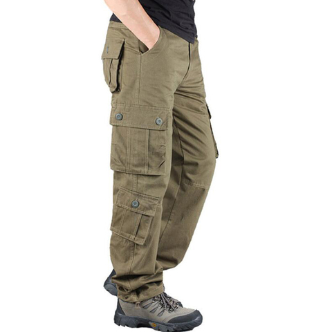 100/% Cotton Casual Jogger Pants Tactical Pants with Multi-Pocket Cargo Pants for Men