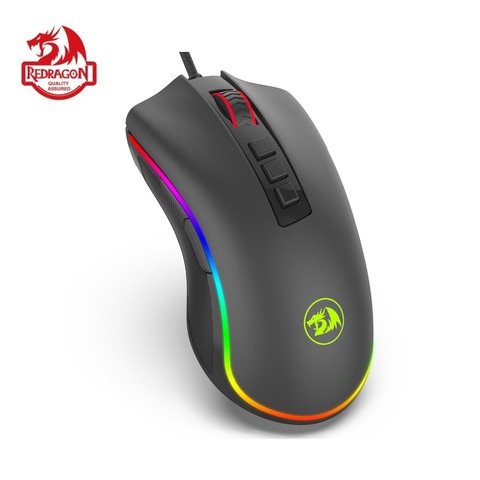 Redragon M711 COBRA Gaming Mouse Wired RGB LED Color Backlit 16.8 Million Chroma 10000 DPI 7 Programmable Buttons Gamer for Dota ► Photo 1/6
