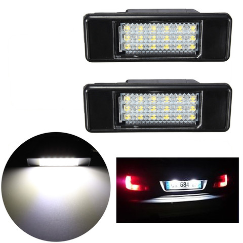 2 x Car Rear 18 LED SMD License Number Plate Light Lamp 6000K For Peugeot 106 207 307 308 406 407 508 For CITROEN C3 C4 C5 C6 C8 ► Photo 1/6