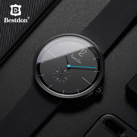 Bestdon Mens Watches Top Brand Luxury Silver Big Man Wristwatch Classic Casual Quartz Waterproof Clock Leather Relogio Masculino ► Photo 1/6